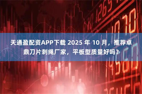 天通盈配资APP下载 2025 年 10 月，推荐卓鼎刀片刺绳厂家，平板型质量好吗？