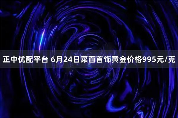 正中优配平台 6月24日菜百首饰黄金价格995元/克